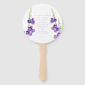 紫色の水色のスカイフラワー結婚ボタニーズ ハンドファン (裏面)