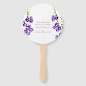 紫色の水色のスカイフラワー結婚ボタニーズ ハンドファン (正面)