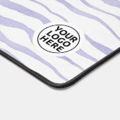 紫色の水色のストライプデスクマットマウスパッド デスクマット (コーナー)