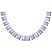 紫色の水色のタイポグラフィ信じを魔法 バンティングフラッグ (全)