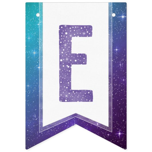 紫色の水色のタイポグラフィ信じを魔法 バンティングフラッグ (第2の旗)