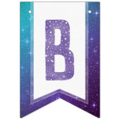 紫色の水色のタイポグラフィ信じを魔法 バンティングフラッグ (第1の旗)