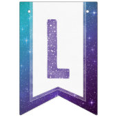 紫色の水色のタイポグラフィ信じを魔法 バンティングフラッグ (第3の旗)