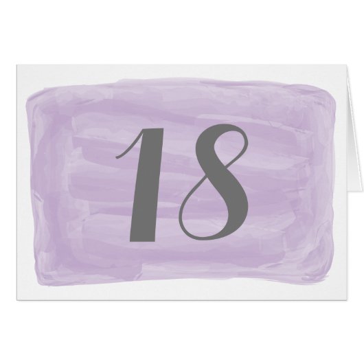 紫色の水色のテーブル番号カード (正面横)