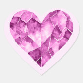 紫色の水色のハートダイヤモンドスタイル ハートシール (正面)