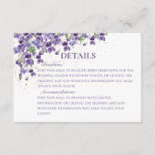 紫色の水色のバイオリッ結婚トの詳細 エンクロージャーカード (正面)