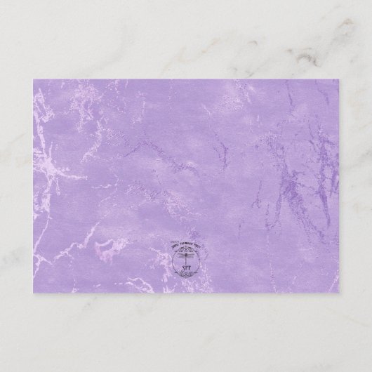 紫色の水色のバイオリッ結婚トの詳細 エンクロージャーカード (裏面)