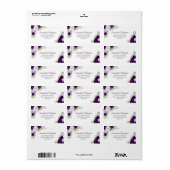 紫色の水色のバラエレガントな結婚式住所 ラベル (フルシート)