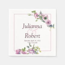 紫色の水色のフローラナプキン