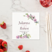 紫色の水色のフローラナプキン スタンダードカクテルナプキン (インサイチュ)