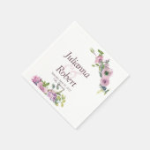 紫色の水色のフローラナプキン スタンダードカクテルナプキン (角)