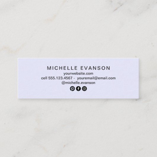 紫色の水色の月の位相ボヘミア スキニー名刺 (裏面)