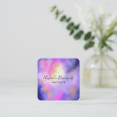 紫色の水色の渦巻き外宇宙スタイル事業 スクエア名刺 (スタンド正面)