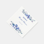 紫色の水色の素朴なフローラブライダルシャワー スタンダードカクテルナプキン (角)