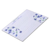 紫色の水色の花が並パーソナライズされたんだ ノートパッド (アングル)