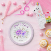 紫色の水色の花の薄紫結婚 ペーパープレート (パーティー)