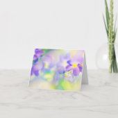 紫色の水色の花をカスタマイズ カード (正面)