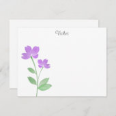 紫色の水色の花茎ノートカード ノートカード (正面/裏面)
