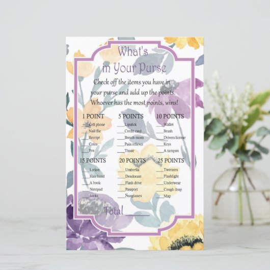 紫色の水色の花財布ゲームの中に何がある (スタンド正面)