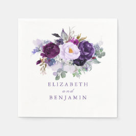 紫色の水色の花 スタンダードカクテルナプキン