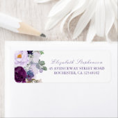 紫色の水色の花 ラベル (インサイチュ)