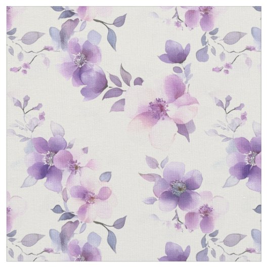 紫色の水色の花(白) ファブリック (クローズアップ)