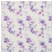 紫色の水色の花(白) ファブリック (見本)