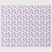紫色の水色の花（白） ラッピングペーパー (フラット)