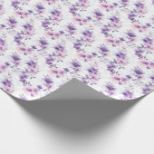 紫色の水色の花（白） ラッピングペーパー (角)
