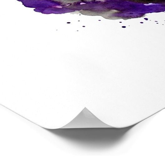 紫色の水色の虎 ポスター (角)