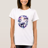 紫色の水色の象 Tシャツ (正面)