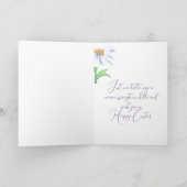 紫色の水色の野花カスタムの復活祭 シーズンカード (内部)