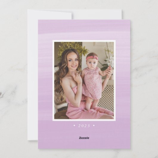 紫色の水色アーチ2写真イースターの願い シーズンカード (裏面)