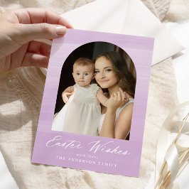 紫色の水色アーチ2写真イースターの願い シーズンカード