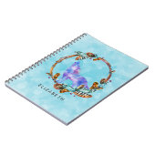 紫色の水色ウルフとボホリースカスタム ノートブック (左側)