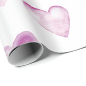紫色の水色ハートバレンタインデー ラッピングペーパー (ロールコーナー)