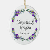 紫色の水色バイオレットラベンダーユーカリ セラミックオーナメント (右)