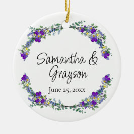 紫色の水色バイオレットラベンダーユーカリ セラミックオーナメント