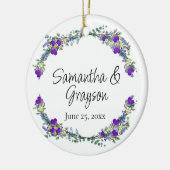 紫色の水色バイオレットラベンダーユーカリ セラミックオーナメント (左)