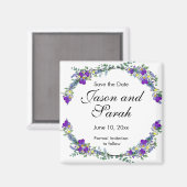 紫色の水色バイオレットラベンダーユーカリ マグネット (正面/裏面)