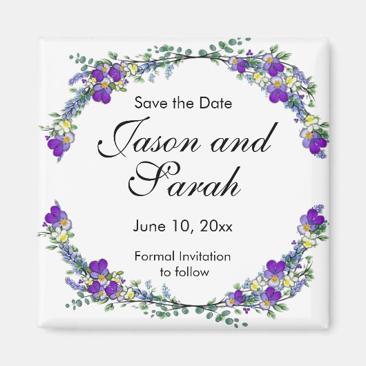 紫色の水色バイオレットラベンダーユーカリ マグネット (正面)