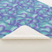 紫色の水色パターンの重なり合うハート抽象芸術 シェルパブランケット (3/4)