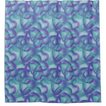 紫色の水色パターンの重なり合うハート抽象芸術