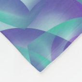 紫色の水色パターンの重なり合うハート抽象芸術 フリースブランケット (角)