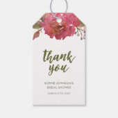 紫色の水色フローラありがとう任意のイベント好意 ギフトタグ (正面)