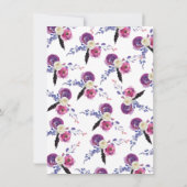 紫色の水色フローラボホリタイアメントパーティー 招待状 (裏面)