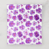 紫色の水色フローラ結婚のイベント座席表 プレイスカード (内部開封)