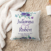 紫色の水色フローラ結婚装飾用クッション クッション (ブランケット)
