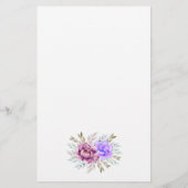 紫色の水色ブライダルシャワービンゴゲームカード チラシ (裏面)