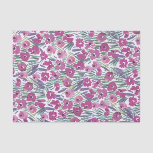 紫色の水色ポピーフローラコラージュの花 薄葉紙